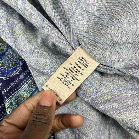 Soft Surroundings Miravelle Kimono Blouse Patchwork Draped Loose Fit Top S/M - Picture 8 of 11